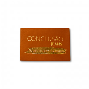 Etiqueta de Pu com Foil 1 Cor 4x5 PU Capadócia 4 x 5cm 1 Cor  Hot Stamping 